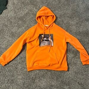 “Why are you looking at me?” Orange Size Small hoodie